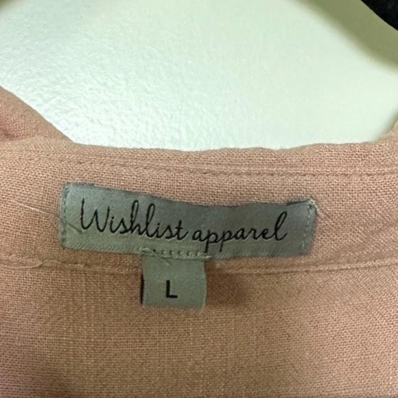 Wishlist Apparel Blush Button Front Tie Crop Shirt - Picture 4 of 6